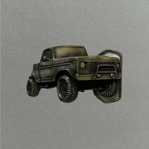 Vintage 1980 Truck Pewter With Brass Plating Belt Buckle by Indiana Metal Craft